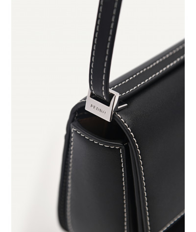 Black PEDRO Icon Leather Shoulder Bag | PEDRO