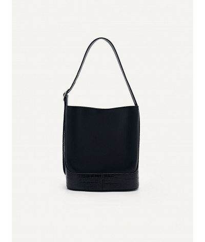 PEDRO Icon Leather Shoulder Bag - Slate Blue