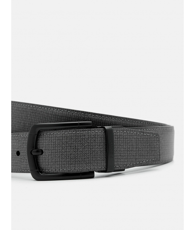 Saffiano Leather Reversible Pin Belt