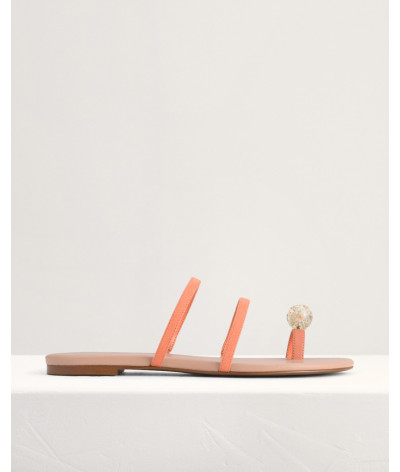 VHNY Women's Rosina Genuine Leather Toe Ring Strappy Flat Sandals - Macy's